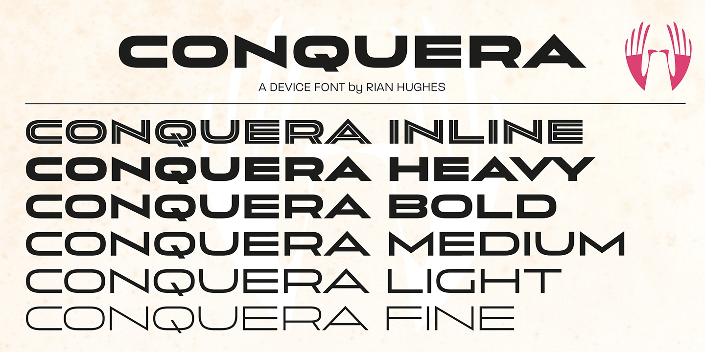 Пример шрифта Conquera Inline